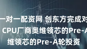 一对一配资网 创东方完成对RISC-V CPU厂商奥维领芯的Pre-A轮投资